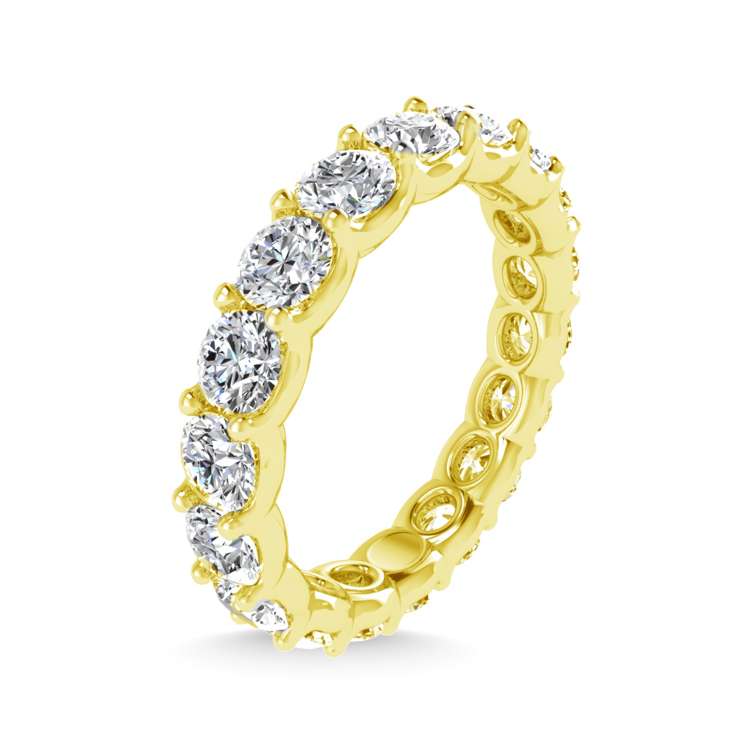 14K Yellow Gold 1 3/4 CT Tw. Round Shape Lab Grown Diamond Full Eternity Band - Additional Clever Gem Image 4