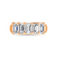 14K Rose Gold 1 CT Tw. Emerald Shape Lab Grown Diamond Five Stone Anniversary Band - Lab Grown Diamond Ring - Alpier Jewelers