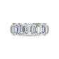 14K White Gold 1 CT Tw. Emerald Shape Lab Grown Diamond Five Stone Anniversary Band - Lab Grown Diamond Ring - Alpier Jewelers