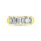 14K Yellow Gold 1 CT Tw. Emerald Shape Lab Grown Diamond Five Stone Anniversary Band - Lab Grown Diamond Ring - Alpier Jewelers