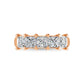 14K Rose Gold 3/4 CT Tw. Princess Shape Lab Grown Diamond Five Stone Anniversary Band - Lab Grown Diamond Ring - Alpier Jewelers