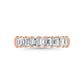 18K Rose Gold 1 Ct.Tw. Emerald Shape Lab Grown Diamond Half Way Eternity Band - Lab Grown Diamond Ring - Alpier Jewelers