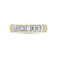 14K Yellow Gold 1 1/3 Ct.Tw. Emerald Shape Lab Grown Diamond Half Way Eternity Band - Lab Grown Diamond Ring - Alpier Jewelers