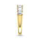 14K Yellow Gold 1 1/3 Ct.Tw. Emerald Shape Lab Grown Diamond Half Way Eternity Band - Additional Clever Gem Image 4