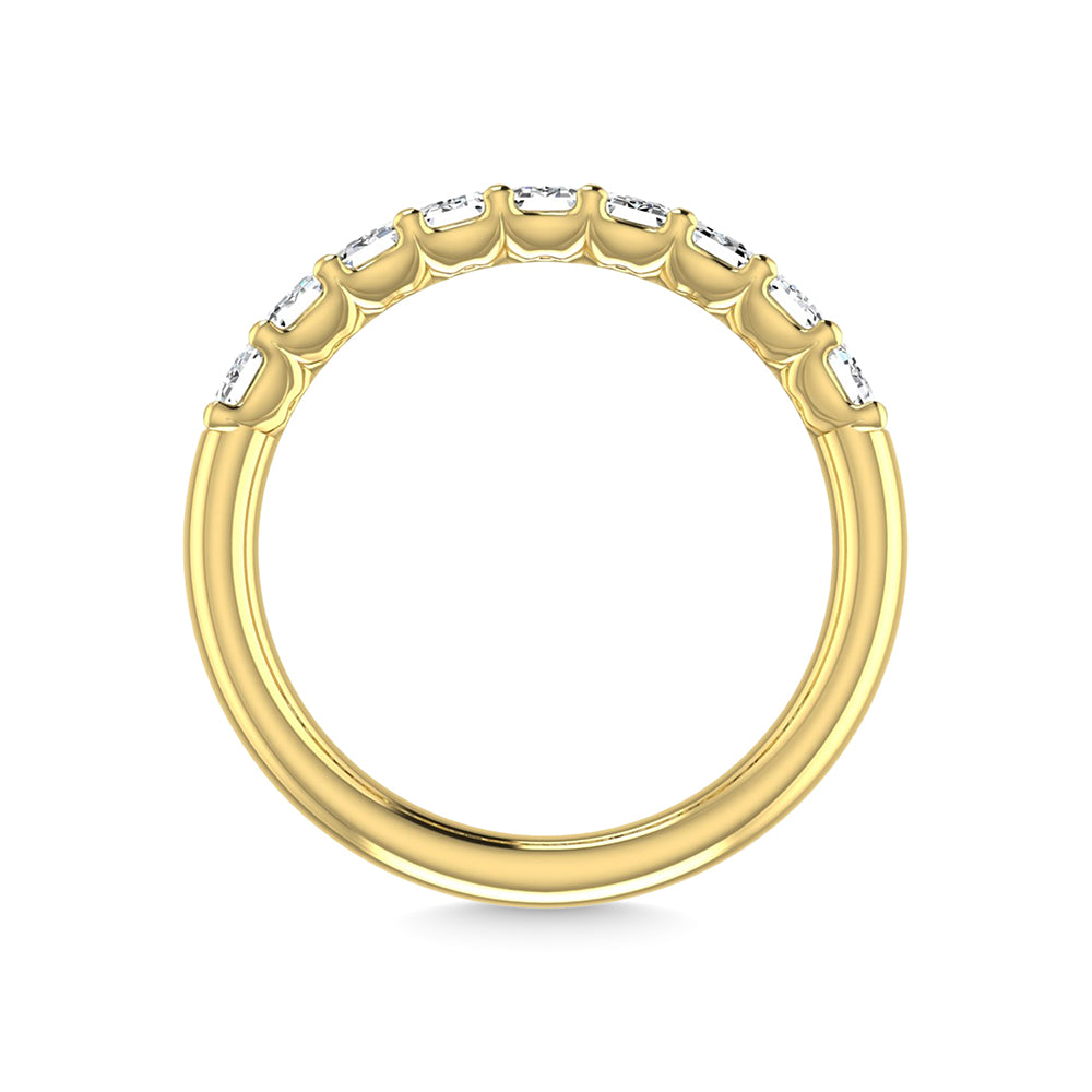 14K Yellow Gold 1 1/3 Ct.Tw. Emerald Shape Lab Grown Diamond Half Way Eternity Band - Additional Clever Gem Image 5