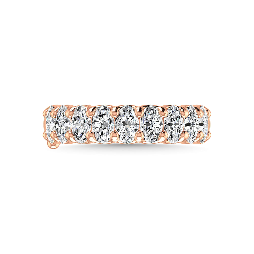 14K Rose Gold 1 Ct.Tw. Oval Shape Lab Grown Diamond Half Way Eternity Band - Lab Grown Diamond Ring - Alpier Jewelers