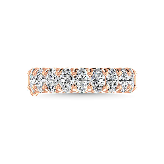14K Rose Gold 1 Ct.Tw. Oval Shape Lab Grown Diamond Half Way Eternity Band - Lab Grown Diamond Ring - Alpier Jewelers