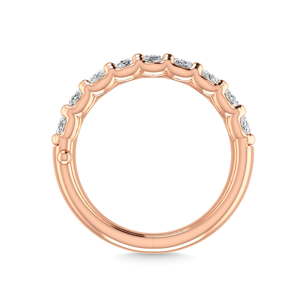 14K Rose Gold 1 Ct.Tw. Oval Shape Lab Grown Diamond Half Way Eternity Band - Additional Clever Gem Image 5