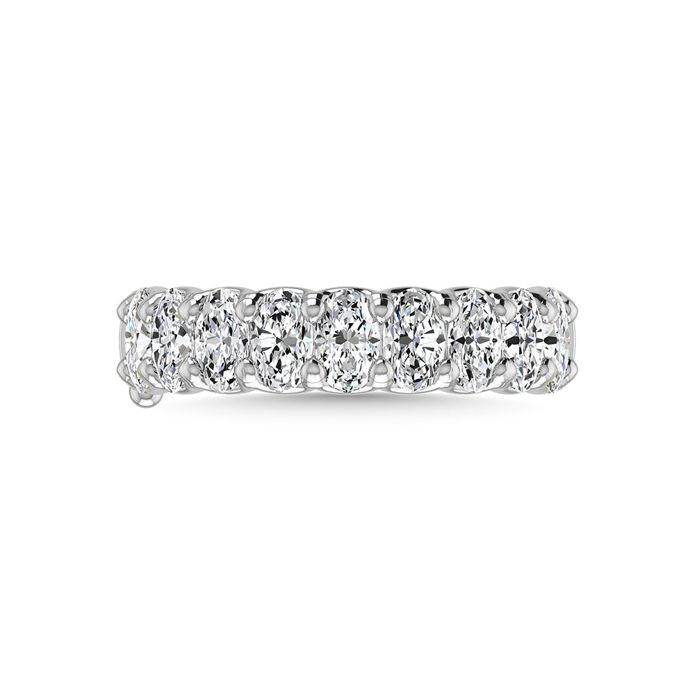 14K White Gold 1 Ct.Tw. Oval Shape Lab Grown Diamond Half Way Eternity Band - Lab Grown Diamond Ring - Alpier Jewelers