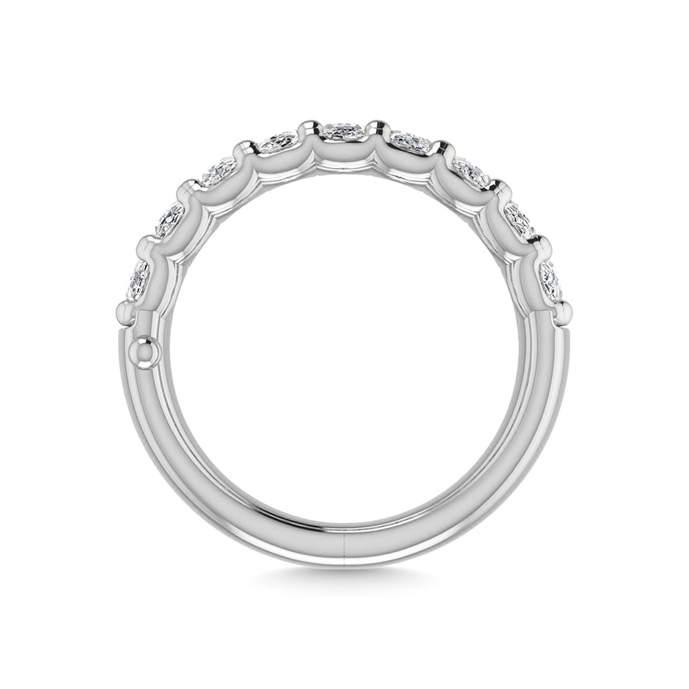 14K White Gold 1 Ct.Tw. Oval Shape Lab Grown Diamond Half Way Eternity Band - Additional Clever Gem Image 5