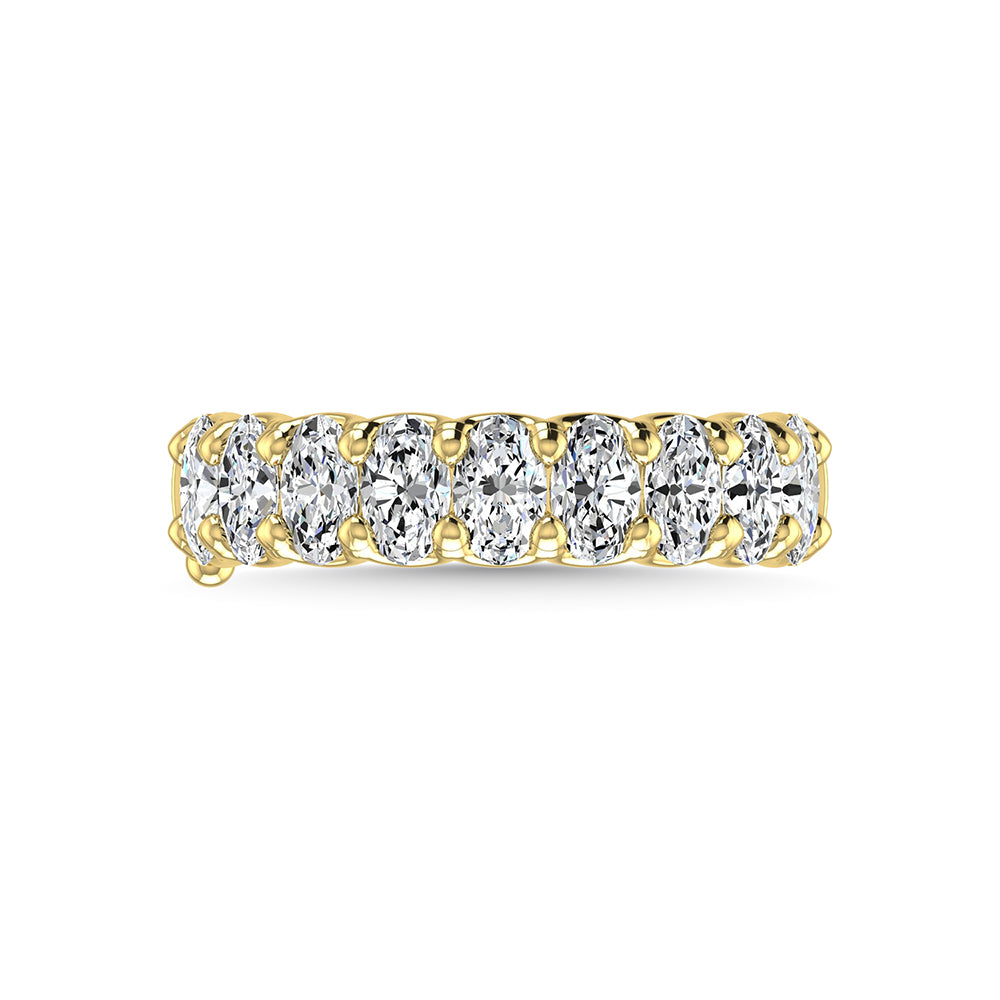 14K Yellow Gold 1 Ct.Tw. Oval Shape Lab Grown Diamond Half Way Eternity Band - Lab Grown Diamond Ring - Alpier Jewelers