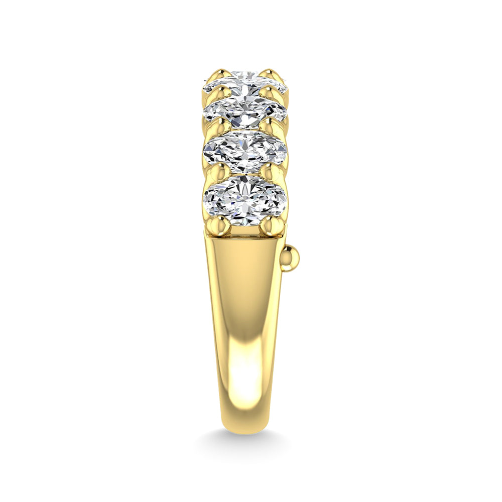 14K Yellow Gold 1 Ct.Tw. Oval Shape Lab Grown Diamond Half Way Eternity Band - Additional Clever Gem Image 4