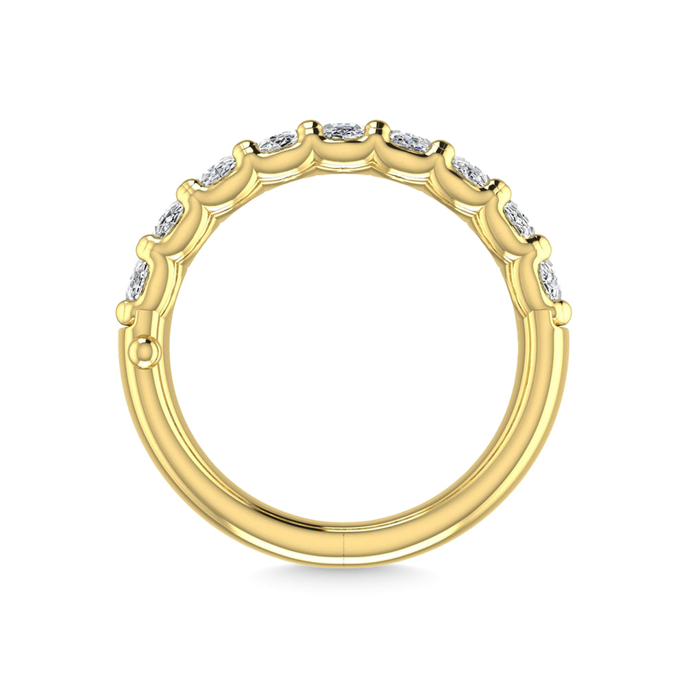14K Yellow Gold 1 Ct.Tw. Oval Shape Lab Grown Diamond Half Way Eternity Band - Additional Clever Gem Image 5