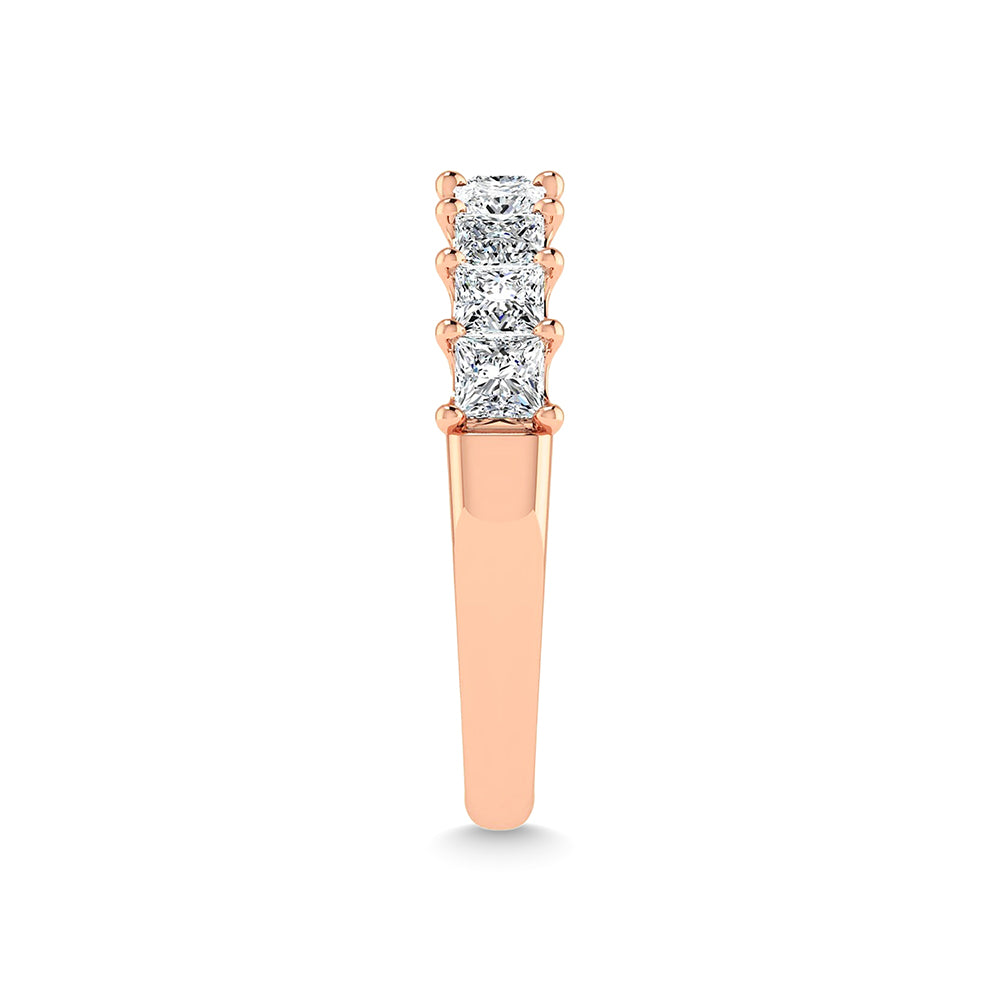14K Rose Gold  1 1/3 Ct.Tw. Princess Shape Lab Grown Diamond Half Way Eternity Band - Additional Clever Gem Image 4