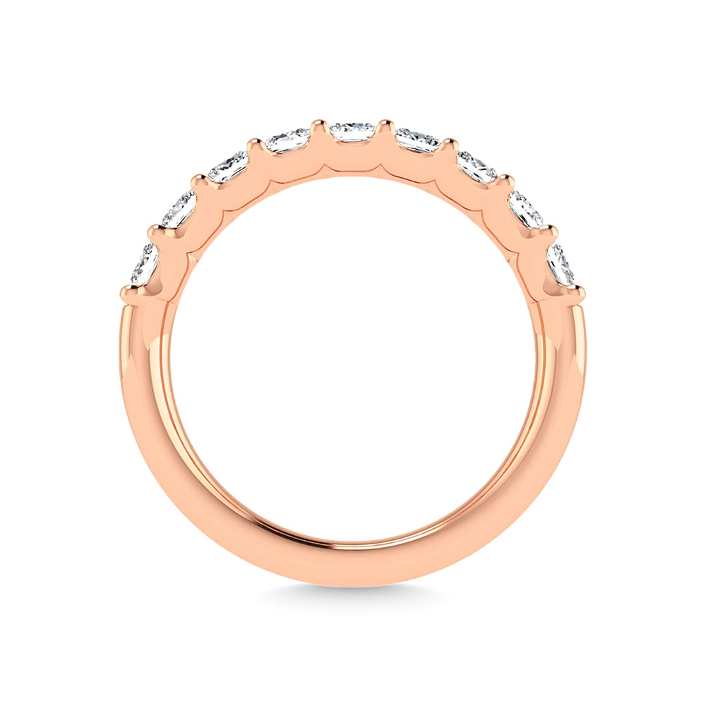 14K Rose Gold  1 Ct.Tw. Princess Shape Lab Grown Diamond Half Way Eternity Band - Additional Clever Gem Image 5