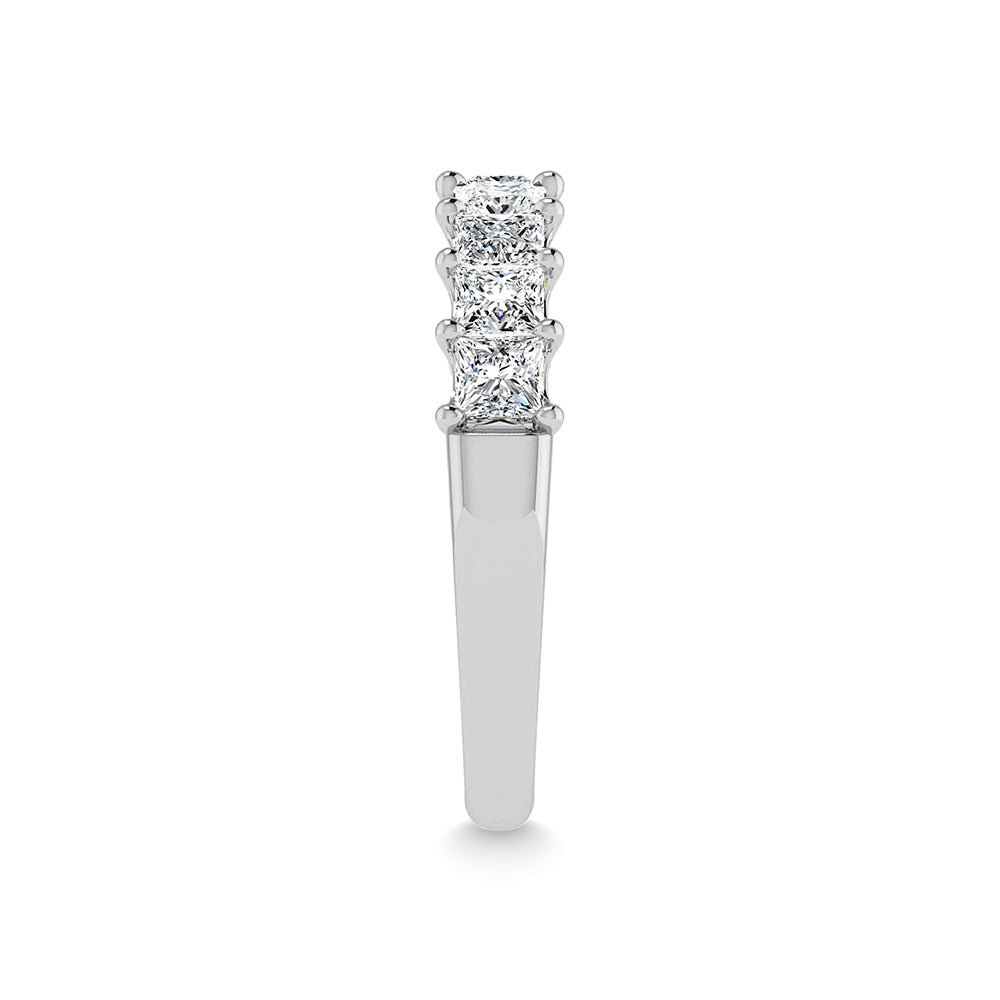 14K White Gold  1 1/3 Ct.Tw. Princess Shape Lab Grown Diamond Half Way Eternity Band - Additional Clever Gem Image 4