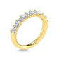 14K Yellow Gold  1 1/3 Ct.Tw. Princess Shape Lab Grown Diamond Half Way Eternity Band - Additional Clever Gem Image 3