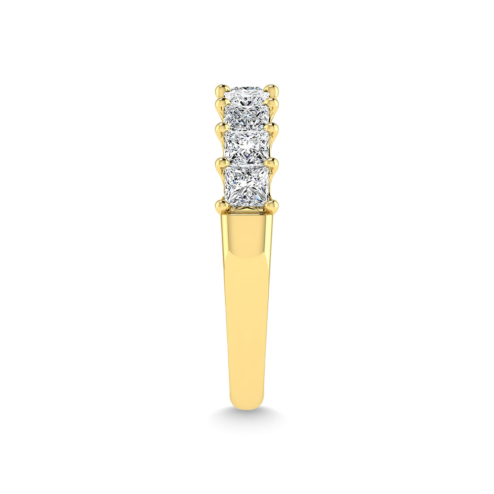 14K Yellow Gold  1 1/3 Ct.Tw. Princess Shape Lab Grown Diamond Half Way Eternity Band - Additional Clever Gem Image 4