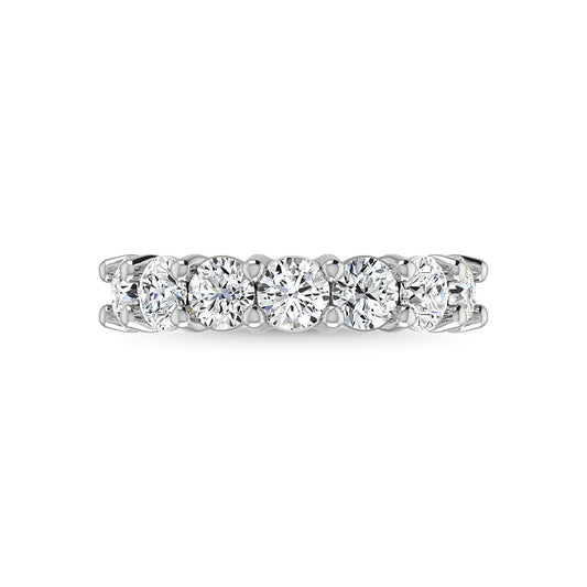14K White Gold 5/8 Ct.Tw. Round Shape Lab Grown Diamond Half Way Eternity Band - Lab Grown Diamond Ring - Alpier Jewelers
