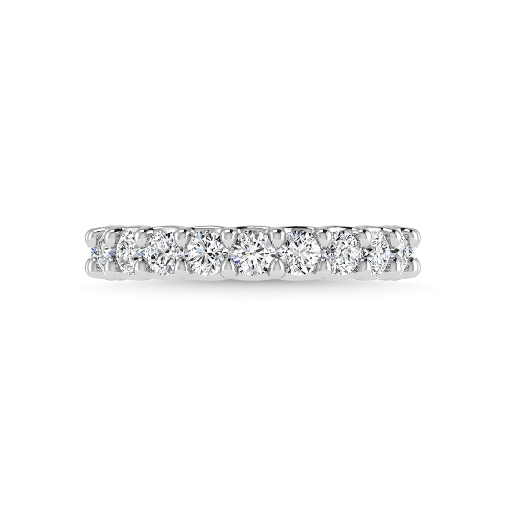 14K White Gold 7/8 Ct.Tw. Round Shape Lab Grown Diamond Half Way Eternity Band - Additional Clever Gem Image 2