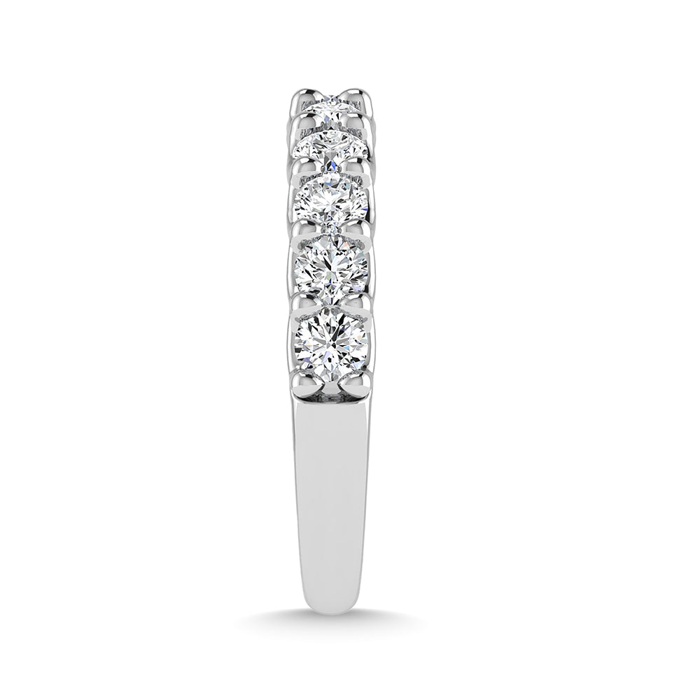 14K White Gold 7/8 Ct.Tw. Round Shape Lab Grown Diamond Half Way Eternity Band - Additional Clever Gem Image 3