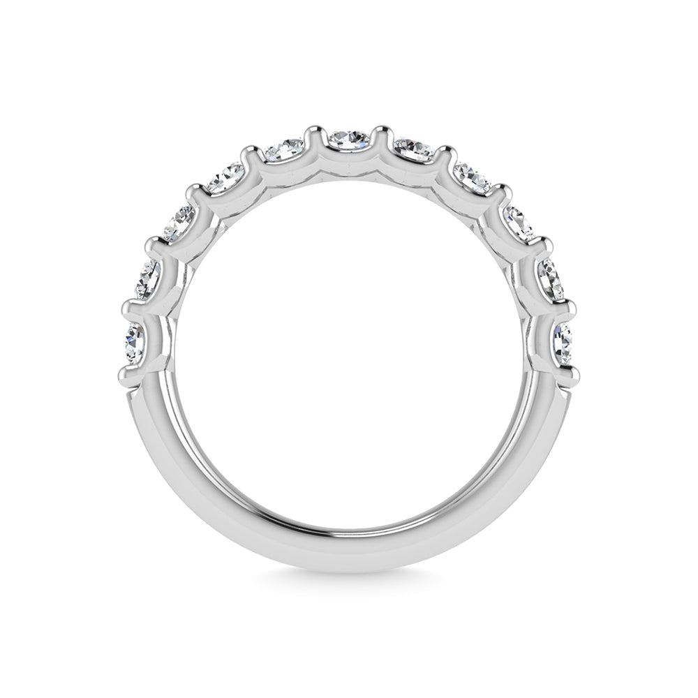 14K White Gold 7/8 Ct.Tw. Round Shape Lab Grown Diamond Half Way Eternity Band - Additional Clever Gem Image 4