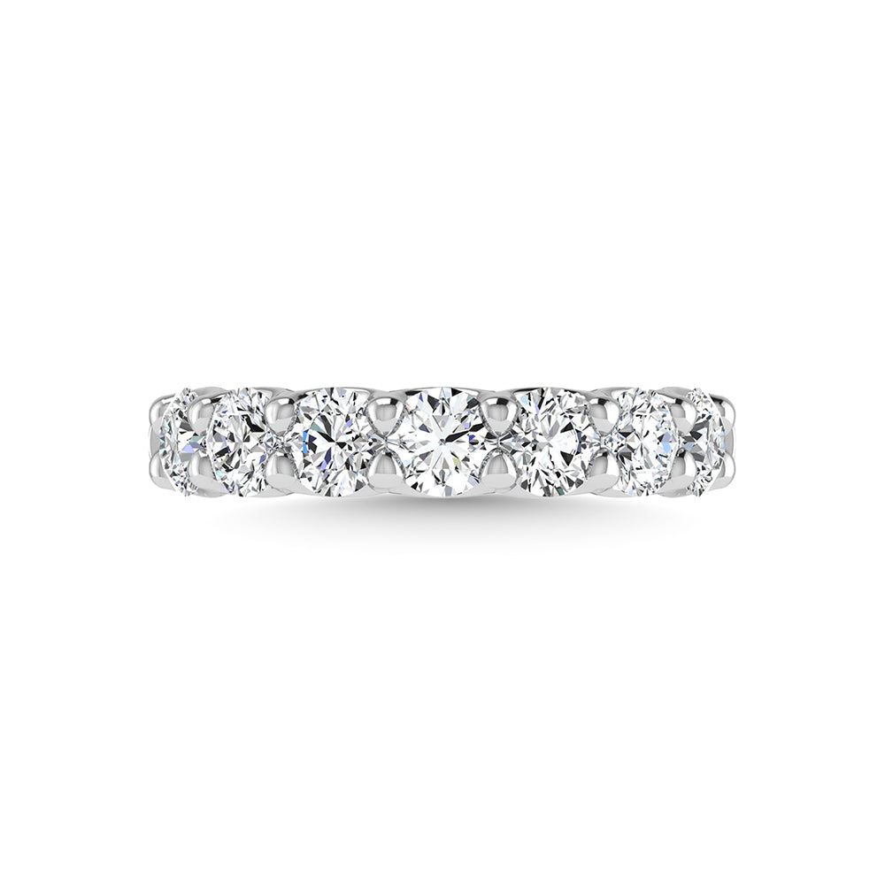 18K White Gold 7/8 Ct.Tw. Round Shape Lab Grown Diamond Half Way Eternity Band - Additional Clever Gem Image 3