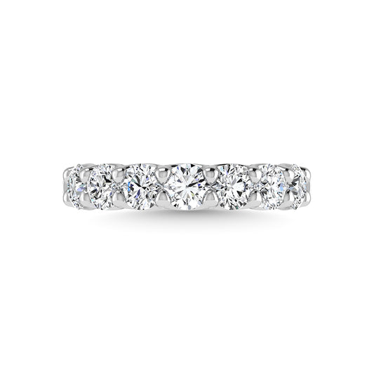 18K White Gold 7/8 Ct.Tw. Round Shape Lab Grown Diamond Half Way Eternity Band - Additional Clever Gem Image 3