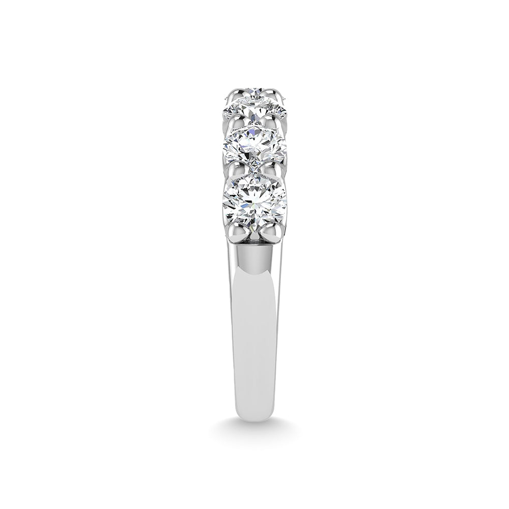 18K White Gold 7/8 Ct.Tw. Round Shape Lab Grown Diamond Half Way Eternity Band - Additional Clever Gem Image 4