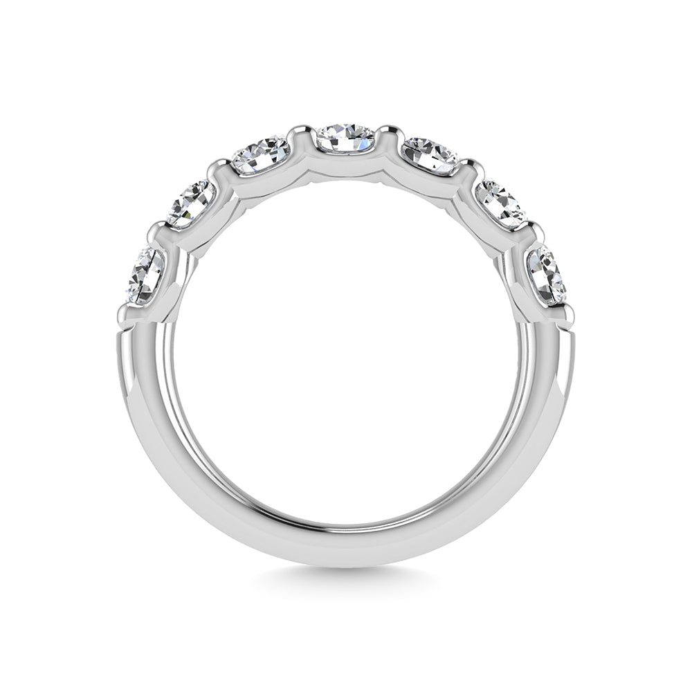 18K White Gold 7/8 Ct.Tw. Round Shape Lab Grown Diamond Half Way Eternity Band - Additional Clever Gem Image 5