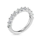 14K White Gold 1 1/10 Ct.Tw. Round Shape Lab Grown Diamond Half Way Eternity Band - Lab Grown Diamond Ring - Alpier Jewelers