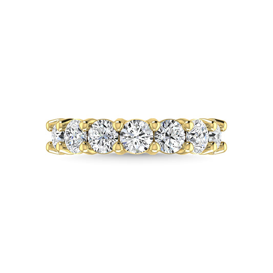 14K Yellow Gold 5/8 Ct.Tw. Round Shape Lab Grown Diamond Wedding Band - Lab Grown Diamond Ring - Alpier Jewelers