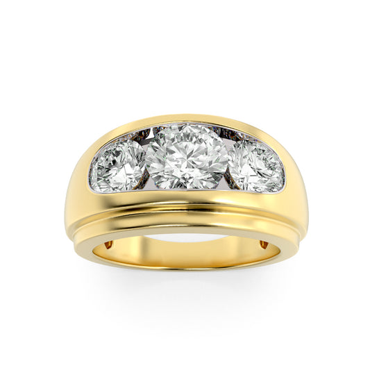 14KY 3ctw F+VS+ Lab Grown Diamond Ring