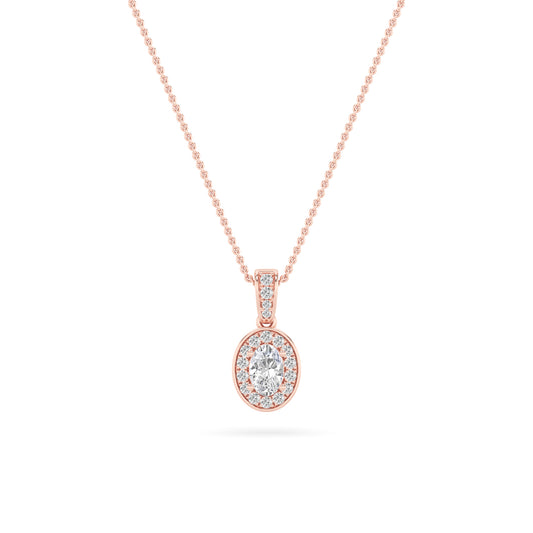 14KR 0.8ctw F+VS+ Lab Grown Diamond Pendant