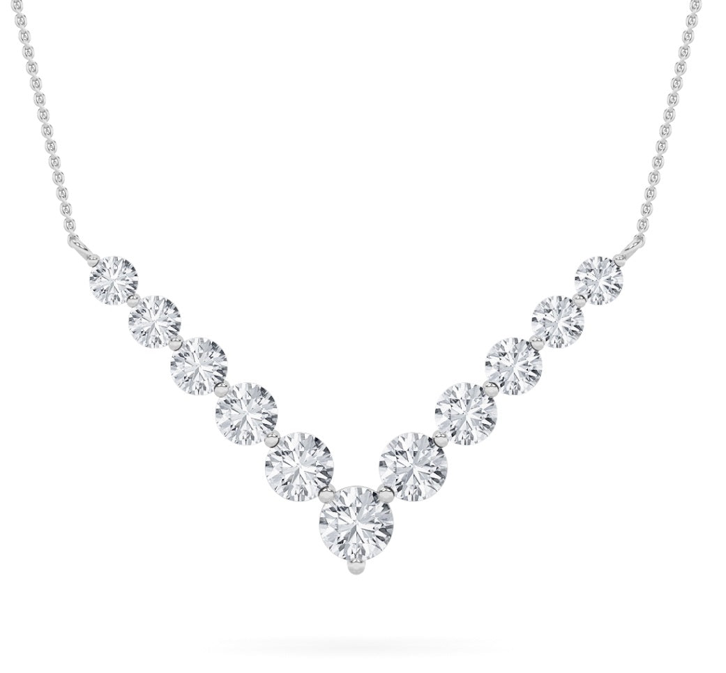 14KW 5ctw F+VVS+ Lab Grown Diamond Necklace