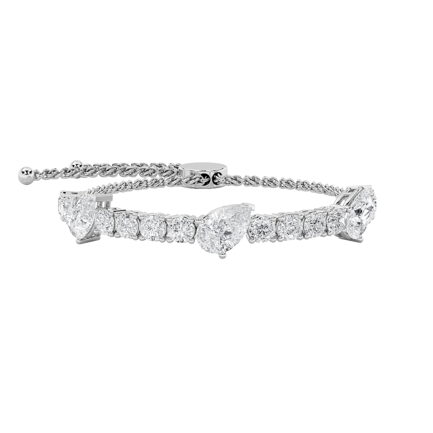 14KW 4.5ctw F+VS+ Lab Grown Diamond Bracelet