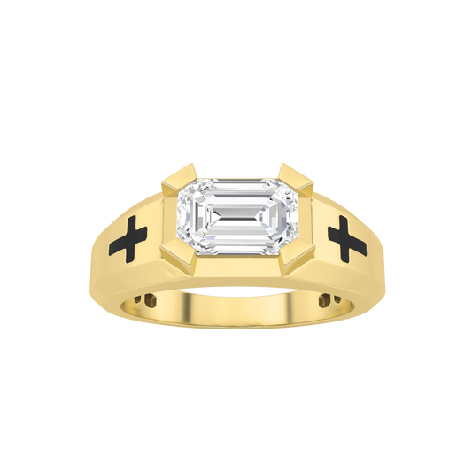 14KY 2ctw [D=2] F+VS+ Lab Grown Diamond Mens Ring