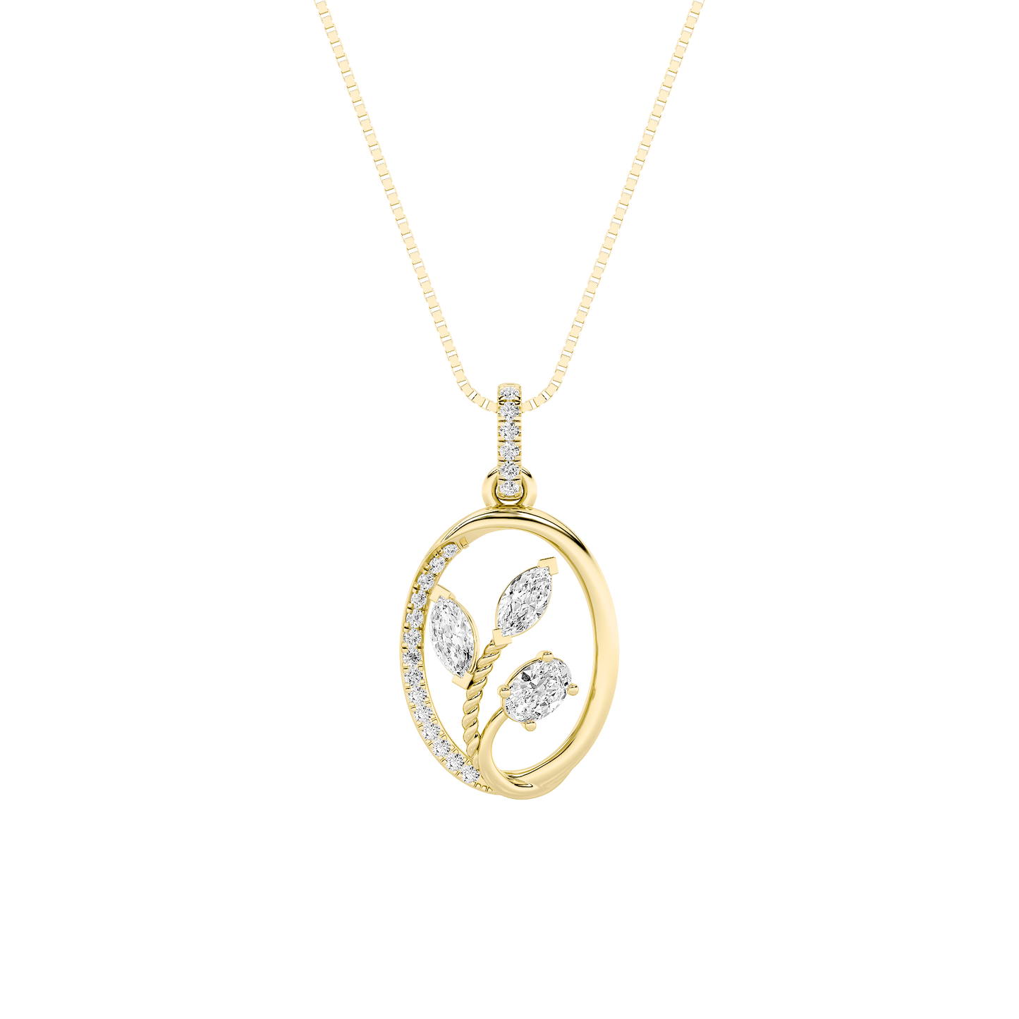 14KY 5.5ctw F+VS+  Lab Grown Diamond Pendant