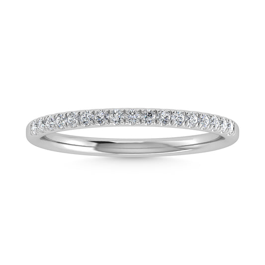 14K White Gold Lab Grown Diamond 1/6 Ct.Tw. IGI Certified Wedding Band - LG1065W-L