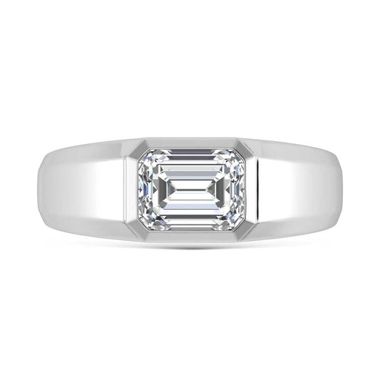 14K White Gold Lab Grown Diamond 2 Ct.Tw. Mens Band - Men's Ring
