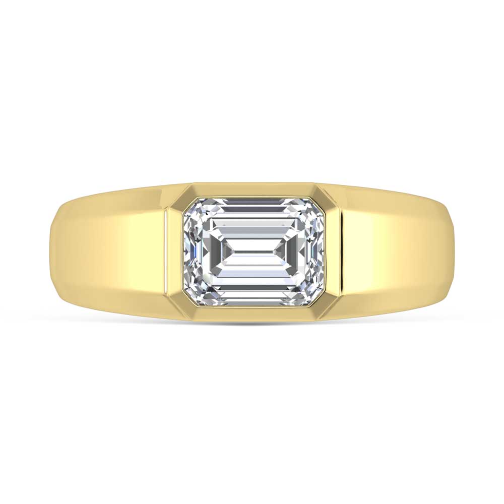 14K Yellow Gold Lab Grown Diamond 2 Ct.Tw. Mens Band - Men's Ring