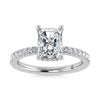 14K White Gold Lab Grown Diamond 2 3/8 Ct.Tw. Hidden Halo Engagement Ring (Center Emerald) - LG1136W-EM-200