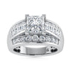 10K White Gold Lab Grown Diamond 1 3/4 Ct.Tw. Princess Shape Engagement Ring (IGI Certified 1CT) - LG1180W-PR-10