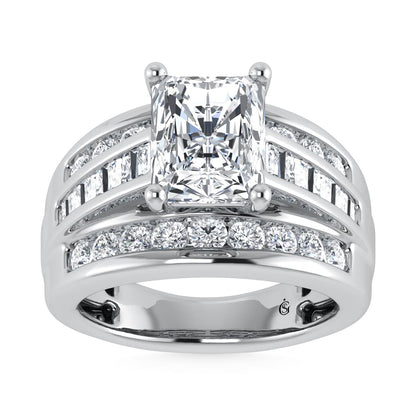 10K White Gold Lab Grown Diamond 1 3/4 Ct.Tw. Radiant Shape Engagement Ring (IGI Certified 1CT) - LG1180W-RA-10