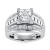 10K White Gold Lab Grown Diamond 3 7/8 Ct.Tw. Princess Shape Engagement Ring (IGI Certified 3CT) - LG1181W-PR-300
