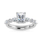 14K White Gold Lab Grown Diamond 2 5/8 Ct.Tw. IGI Certified Marquise and Round Shape Halo Engagement Ring (Center Radiat) - LG1190W-RA-20