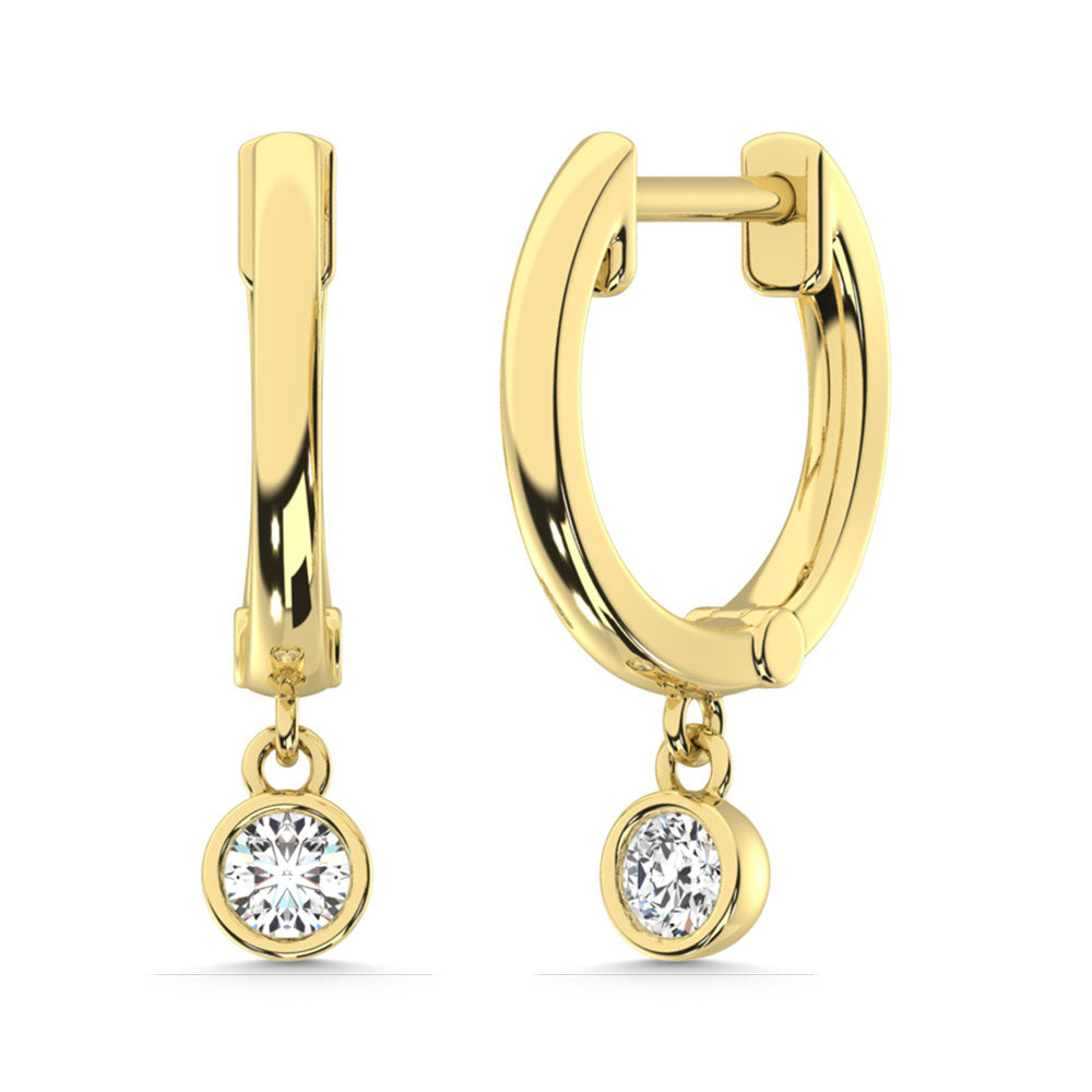 10K Yellow Gold Lab Grown Diamond 1/2 Ct.Tw. Round Shape Hoop Earrings - LG1476Y