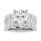 14K White Gold Lab Grown Diamond 8 1/5  Ct.Tw. Round and Emerald Band - LG1222W