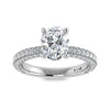 14K White Gold Lab Grown Diamond 3 Ct.Tw. IGI Certified Oval Shape Halo Engagement Ring (Center 2CT) - LG1339W-OV-20