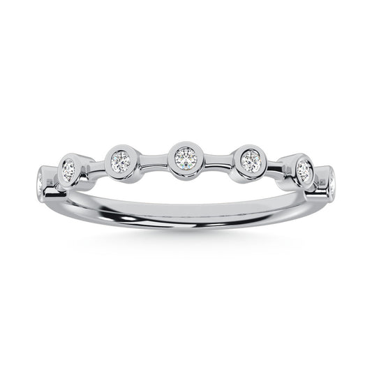 10K White Gold Labgrown Diamond 1/10 Ct.Tw. Wedding Band - LG1415W